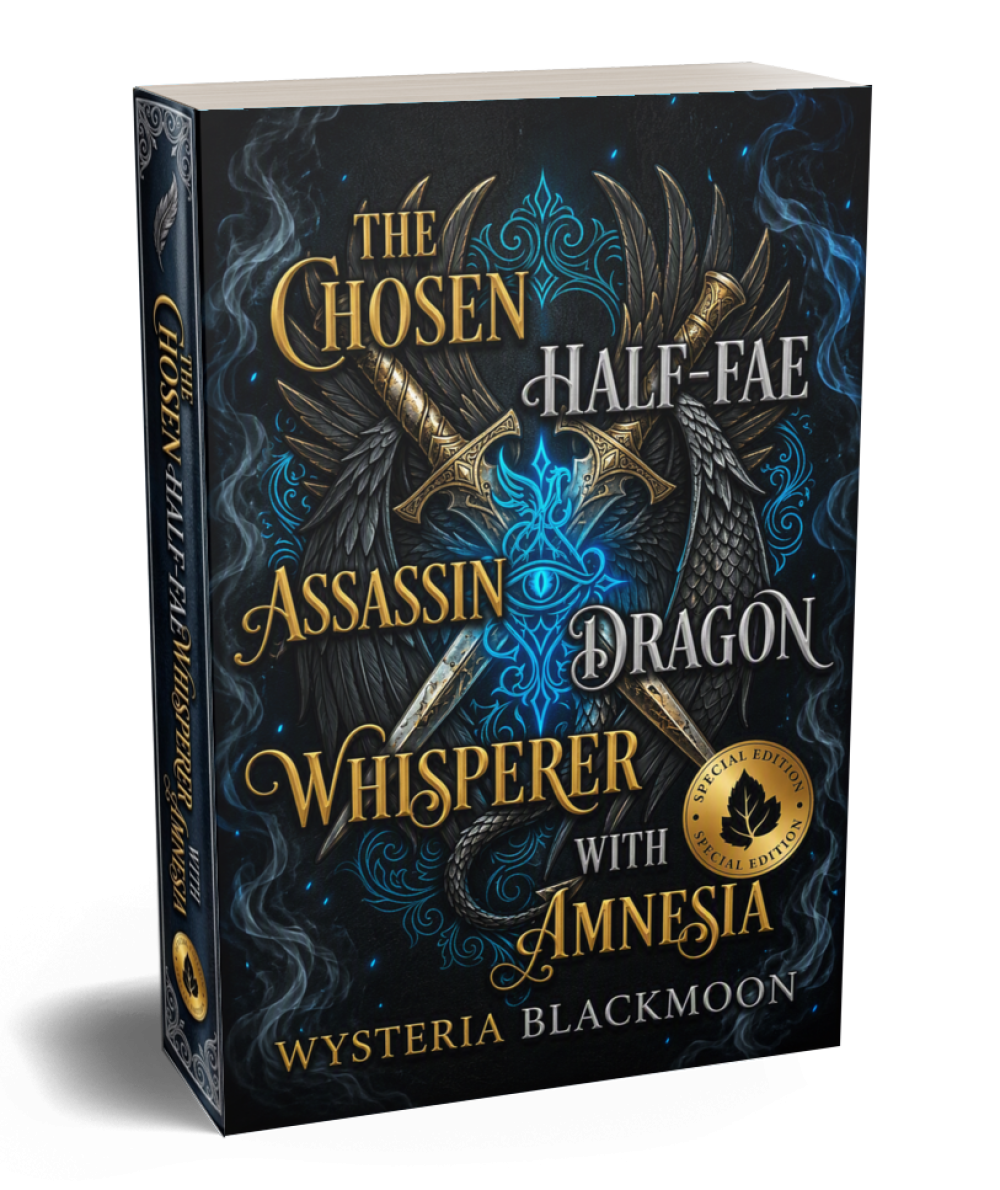 Cover of The Chosen Half-Fae Assassin Dragon Whisperer With Amnesia, a romantasy book by Wysteria Blackmoon